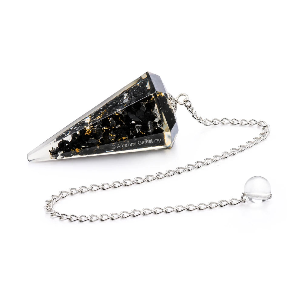 Black Tourmaline Orgone Pendulum