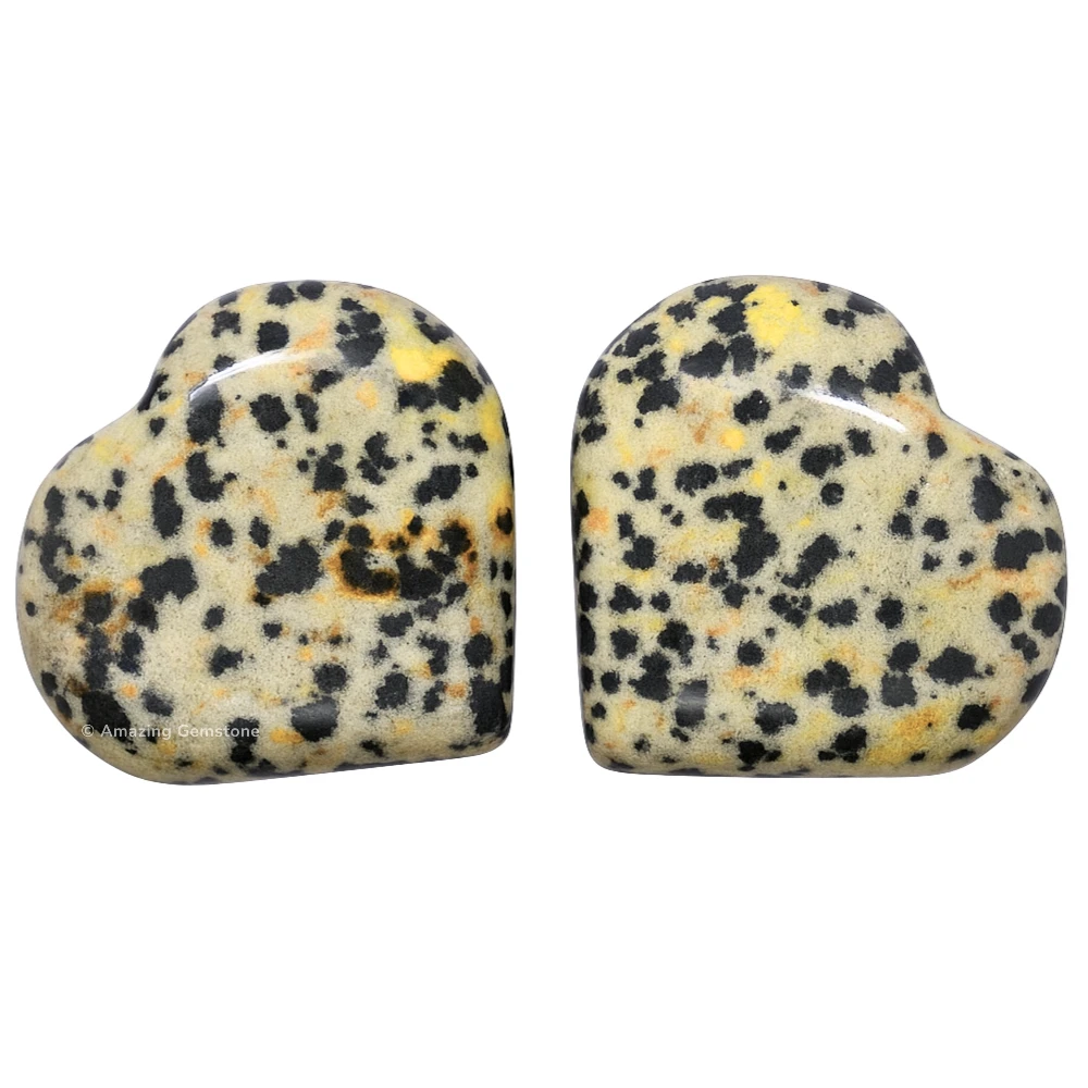 Dalmatian Jasper Heart (Pack of 2)