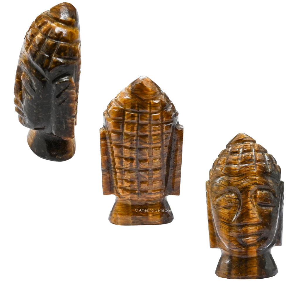 Tiger Eye Buddha Head