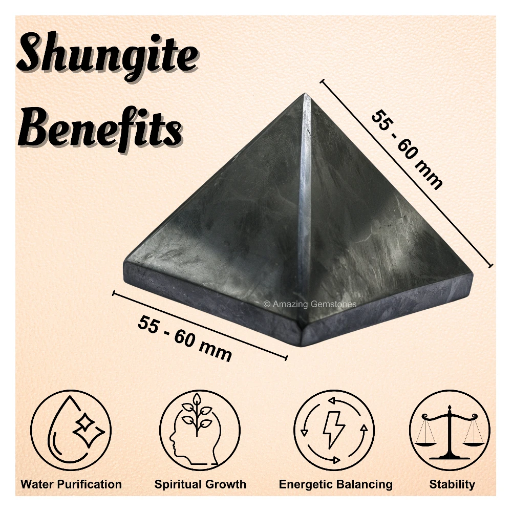 Shungite Pyramid (55-60 mm)