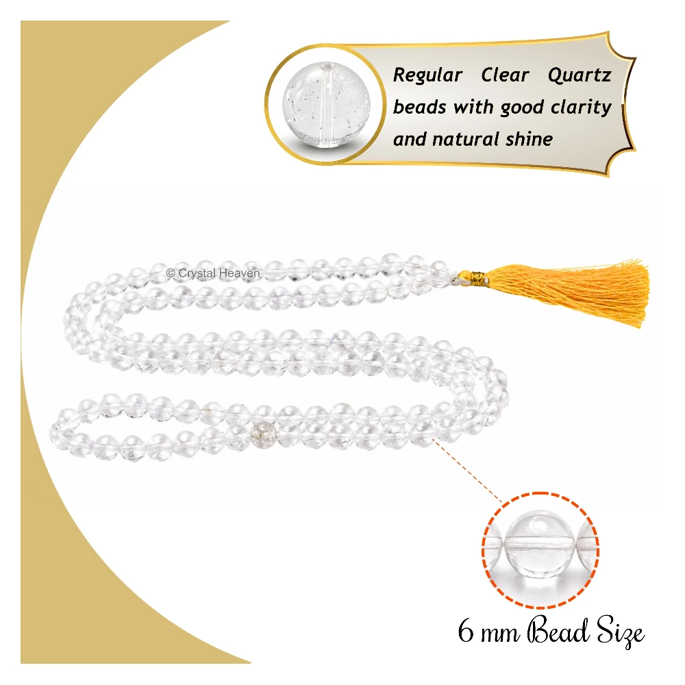 Sphatik Mala - AB Grade 6mm Beads (Without Knot)