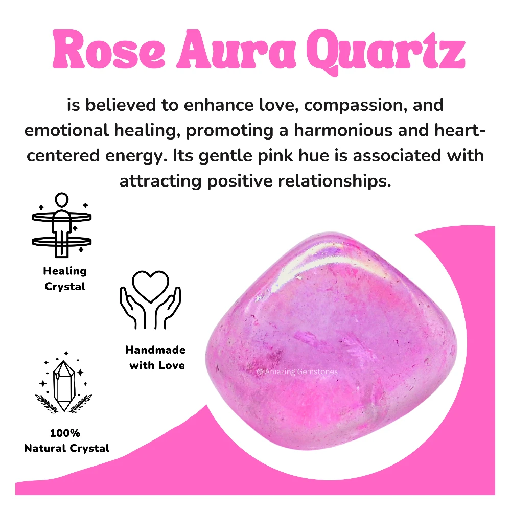 Tumbled Rose Aura Quartz Crystals (1 oz)