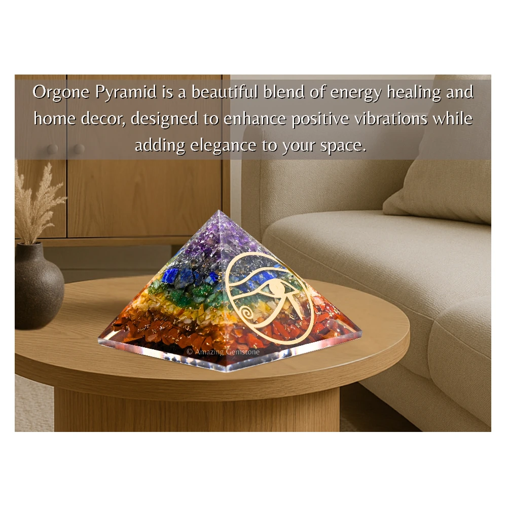 Natural Chakra Orgone Pyramid - Eye of Ra