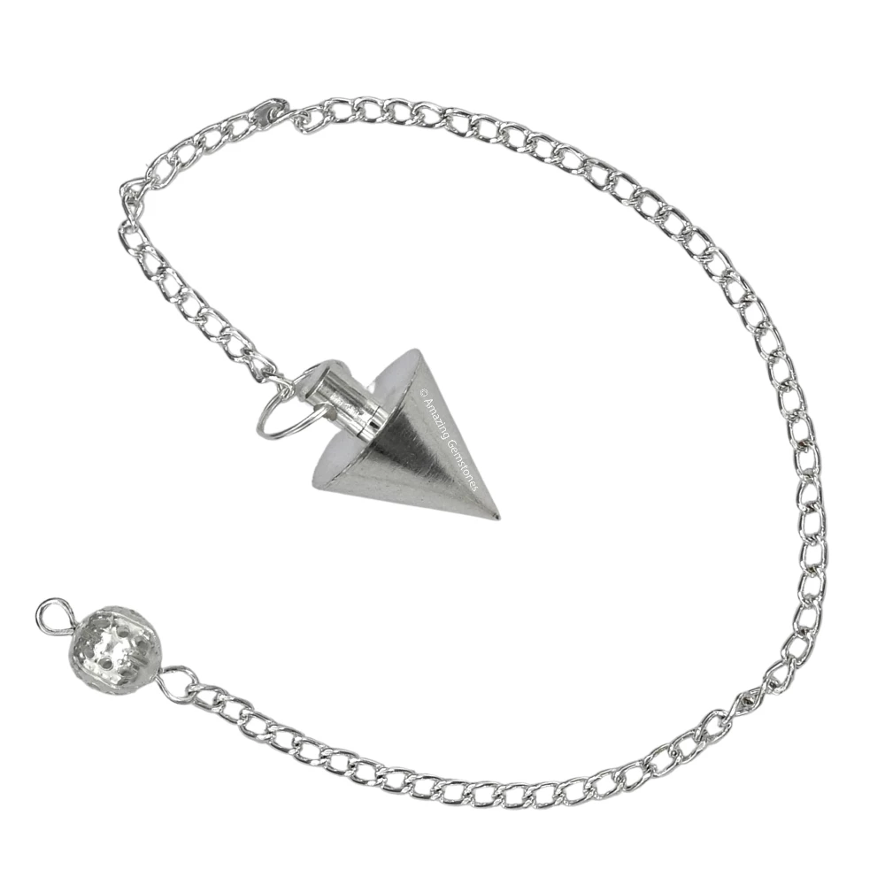 Copper Metal Pendulum - Silver Small Cone (MP67)