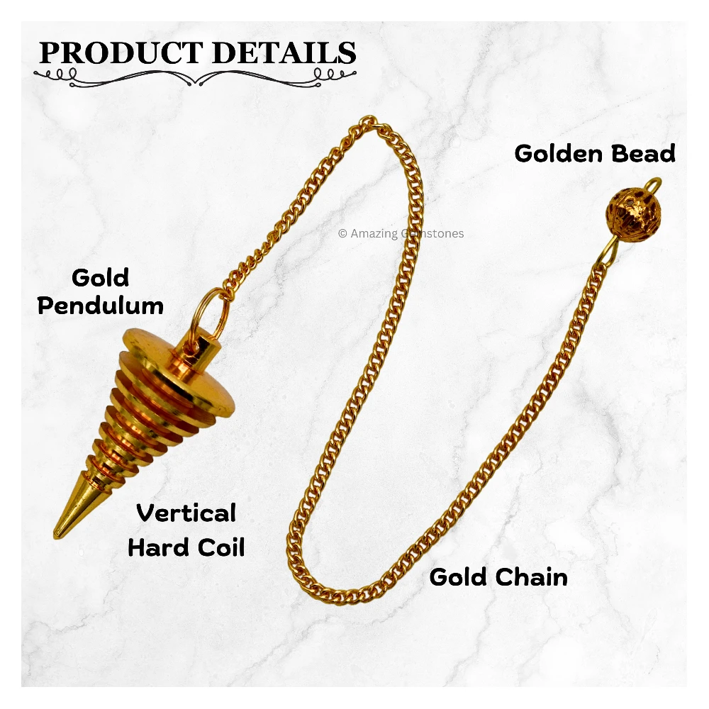 Copper Metal Pendulum - Gold Hard Coil Vertical (MP40)