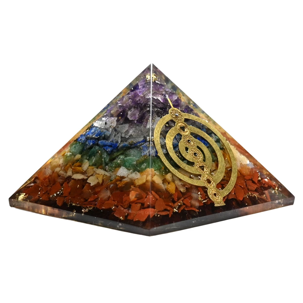 Natural Chakra Orgone Pyramid - Chakra Reiki