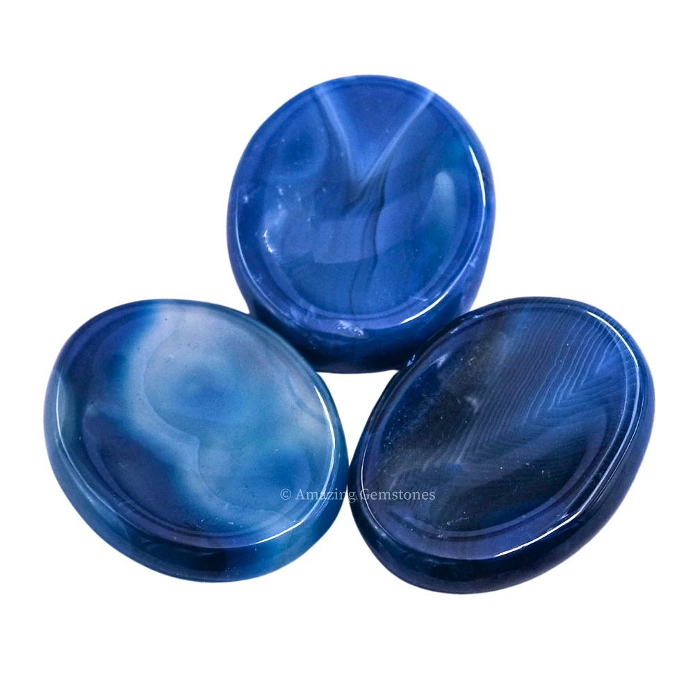 Blue Agate Worry Stone