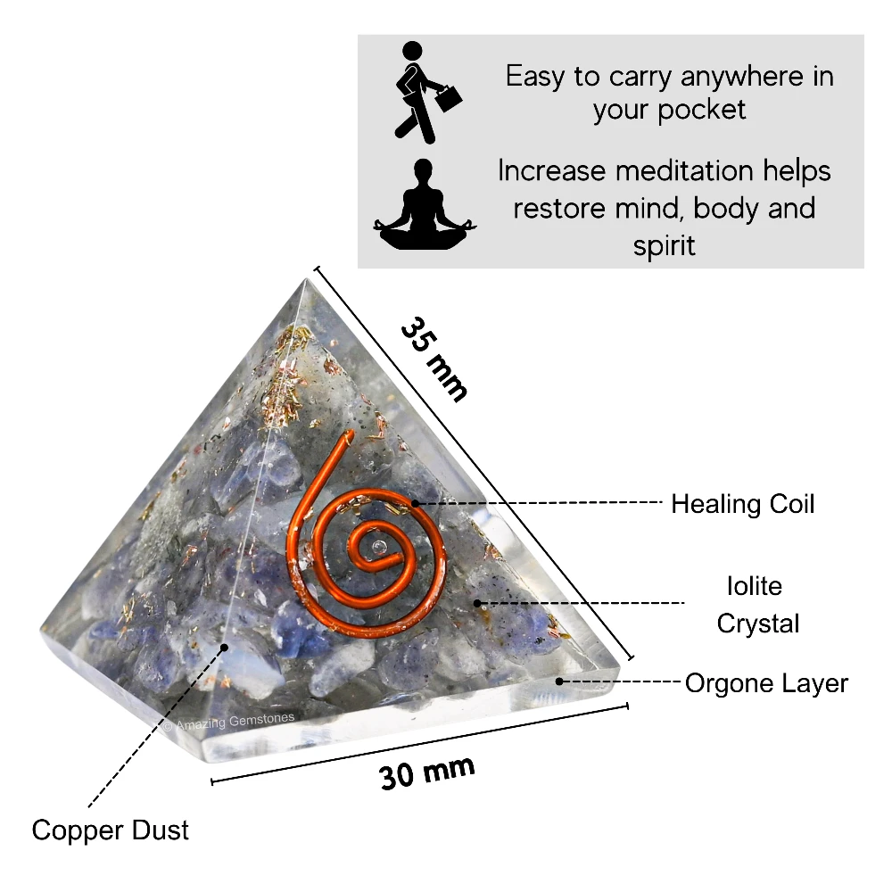 Iolite Orgone Pyramid - Mini