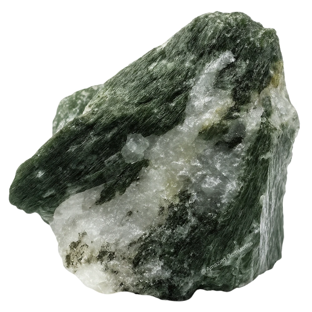 Green Tourmaline With Quartz Raw Crystals (5 Pieces)