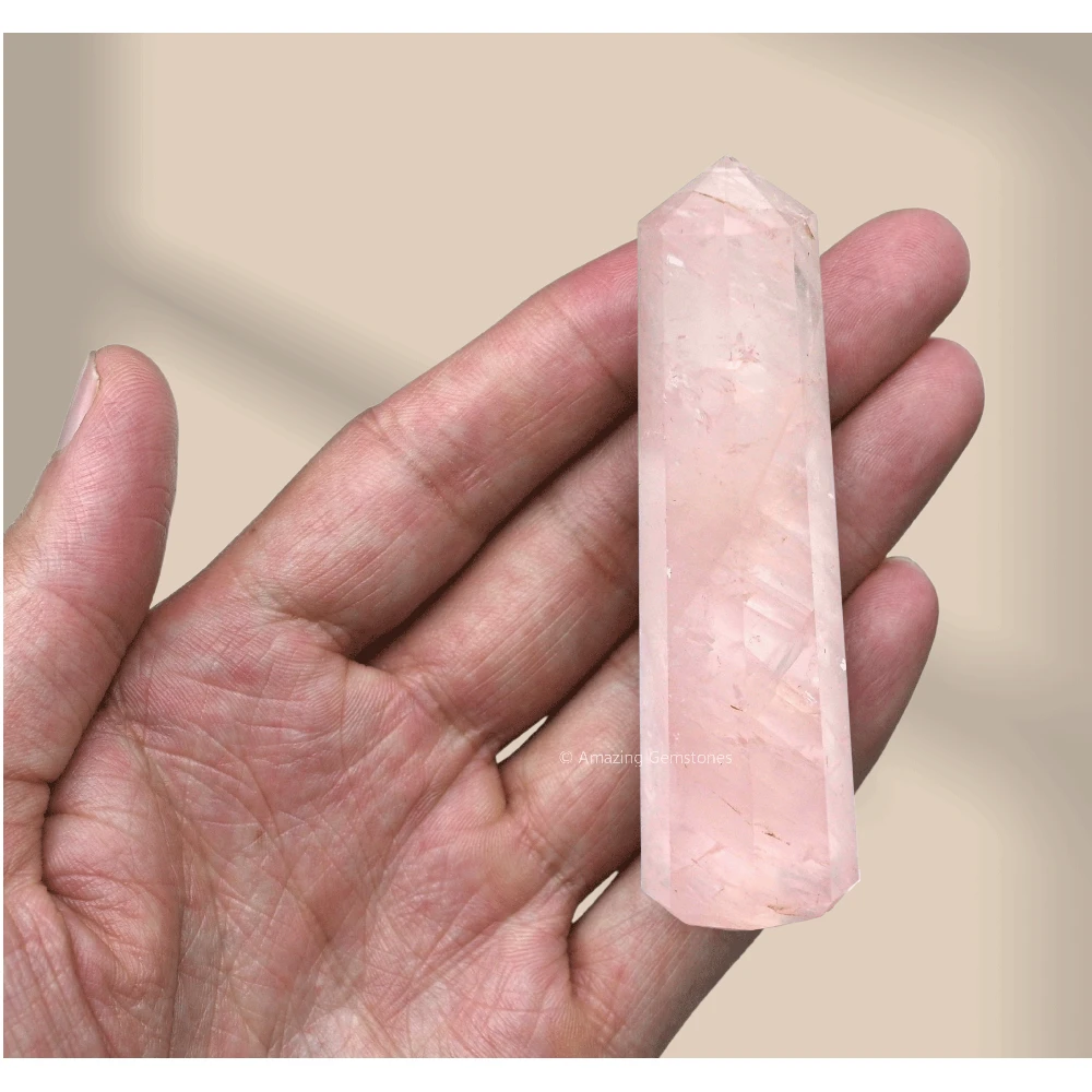Star Rose Quartz Tower (3" to 4" Inch)