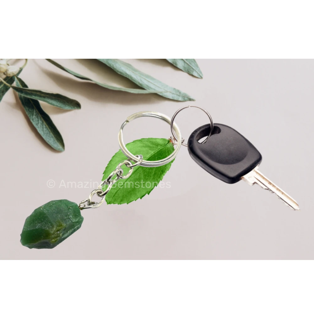 Green Aventurine Keychain Keys Holder (Raw)