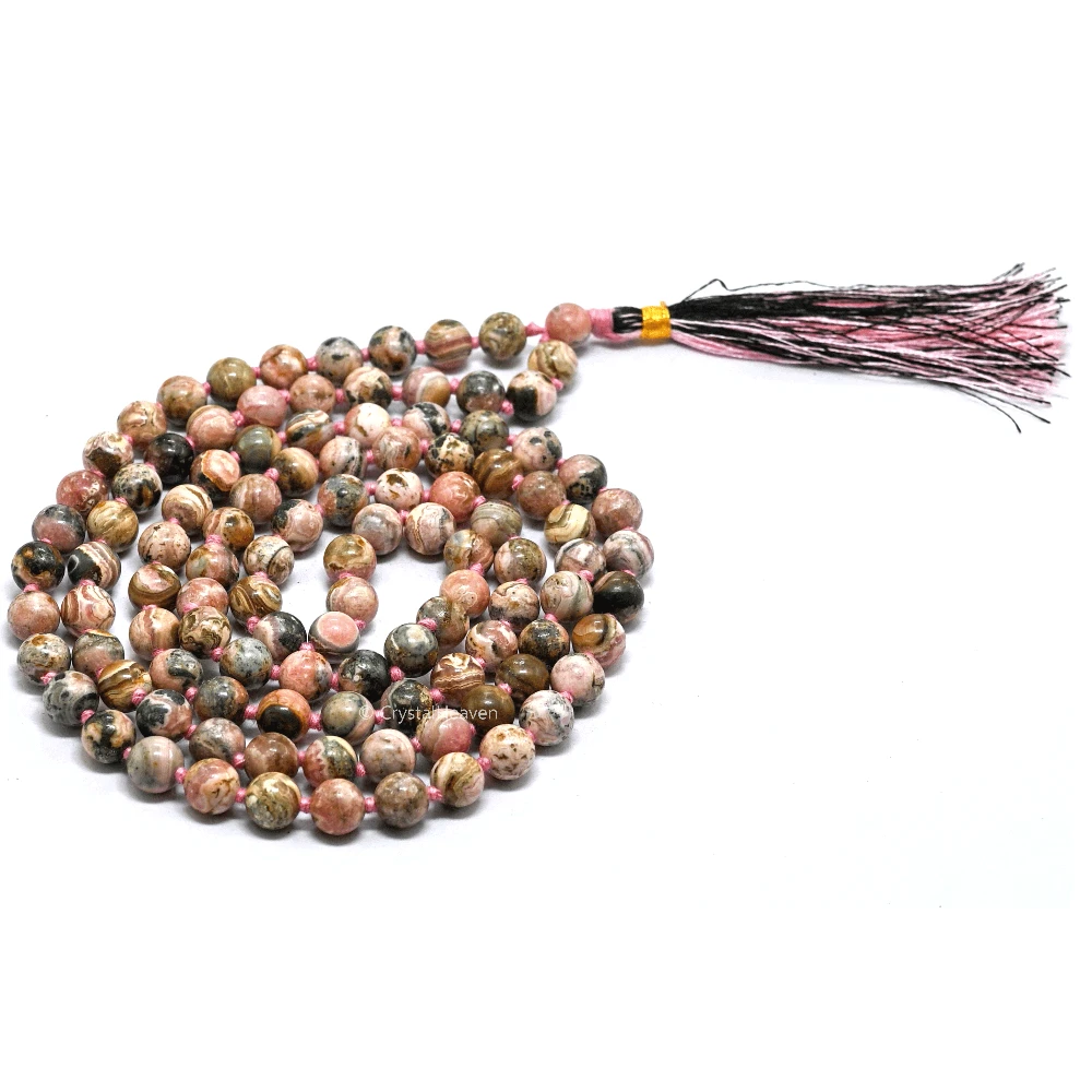 Rhodochrosite Mala (Hand Knotted)