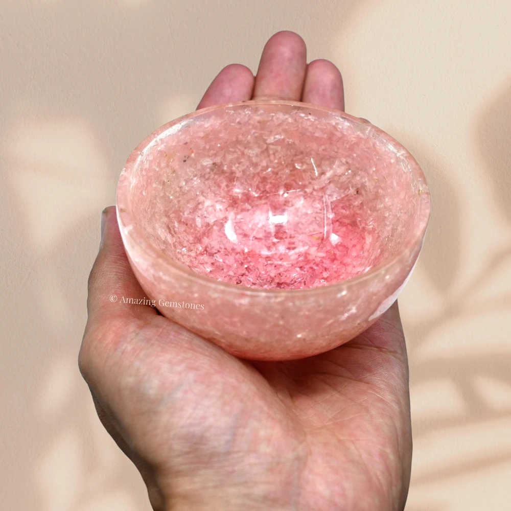 Rose Quartz Crystal Orgone Bowl (3 Inch)