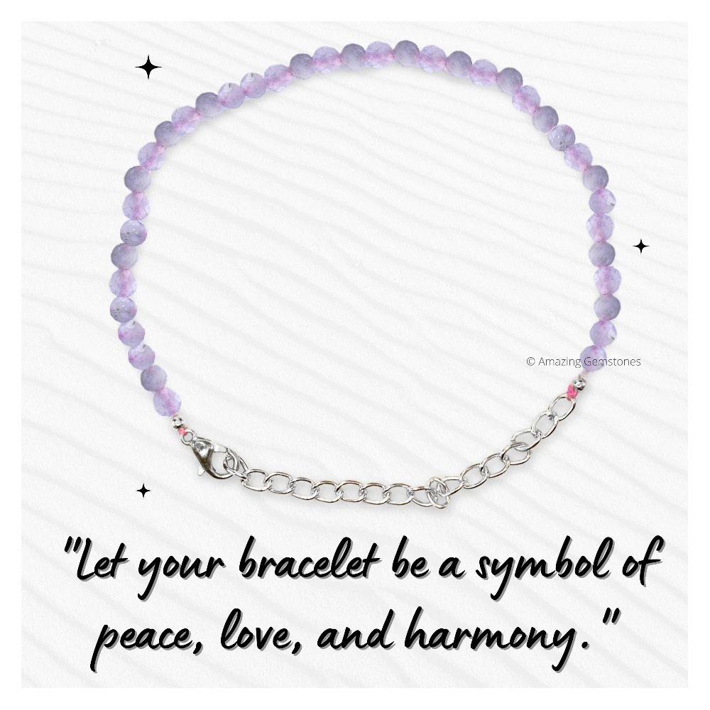Morgonite Crystal Bracelet - 2mm Faceted Bead (Silver)
