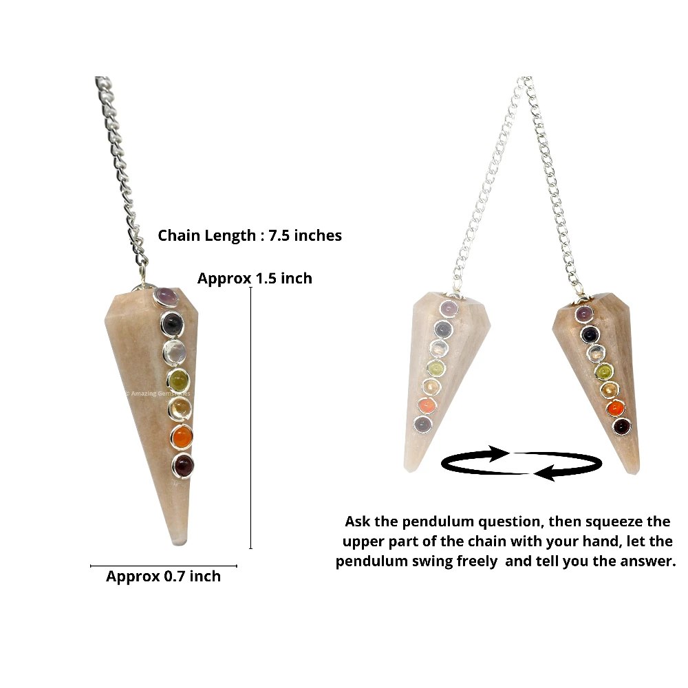 Cream Moonstone Chakra Crystal Pendulum