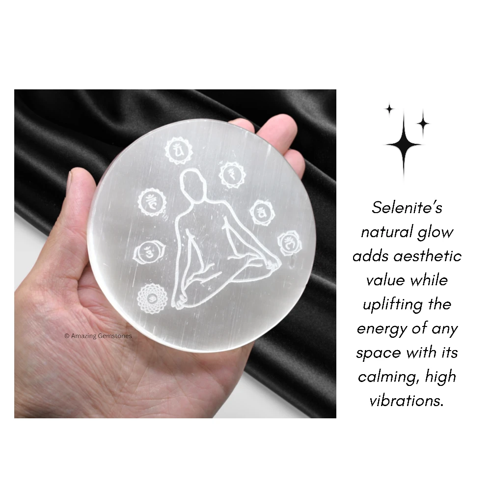 Selenite Charging Plate for Crystals - Buddha (4 Inch)