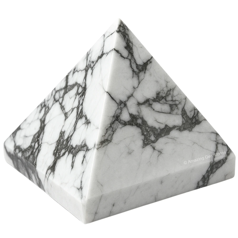 Howlite Pyramid (1.5 Inch)