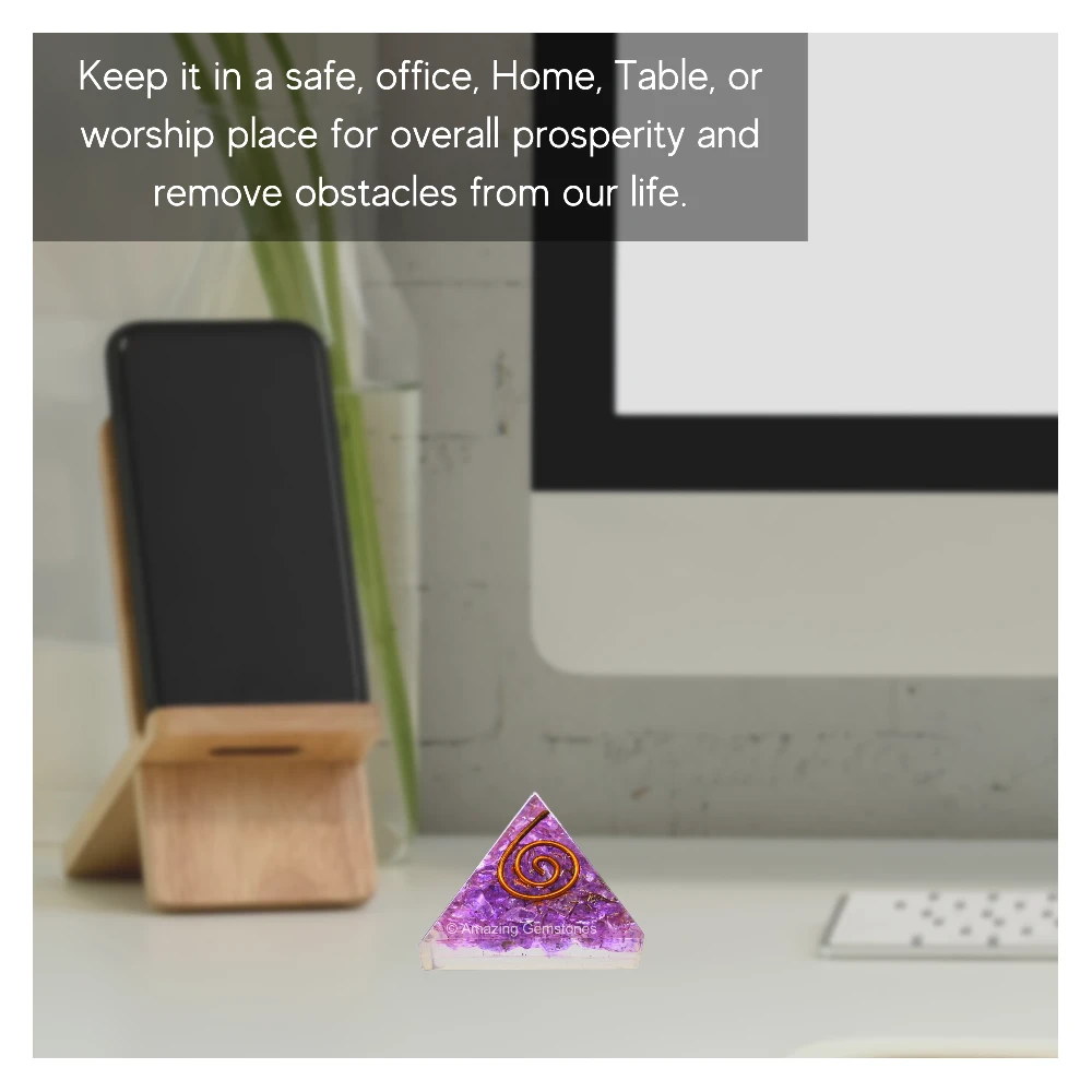 Amethyst Onyx Orgone Pyramid - Mini