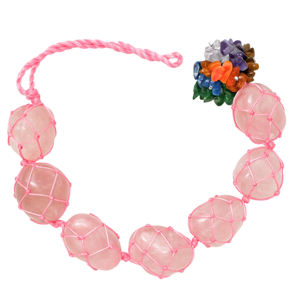 Rose Quartz Tumbled Car Hanging Ornaments