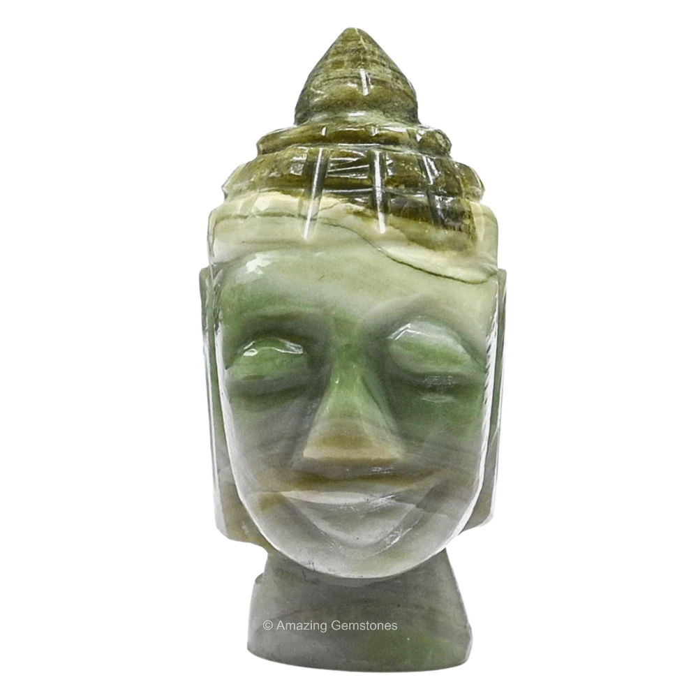Serpentine Buddha Head