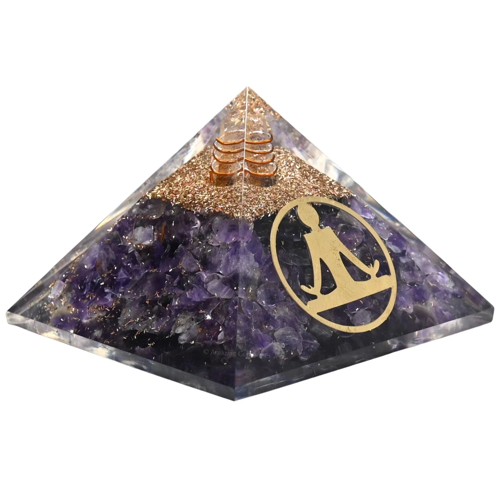 Amethyst Orgone Pyramid - Buddha