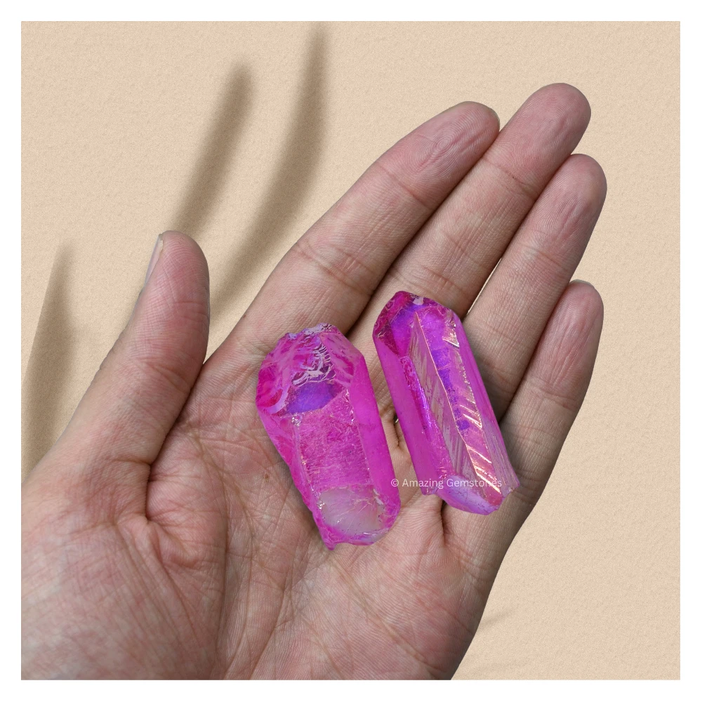 Rose Aura Quartz Raw Crystal Points (1 LB)