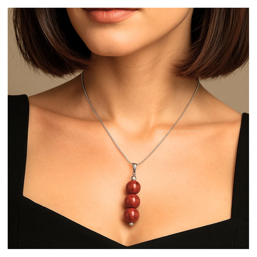 Mahogany Obsidian Bead Pendant (Silver)
