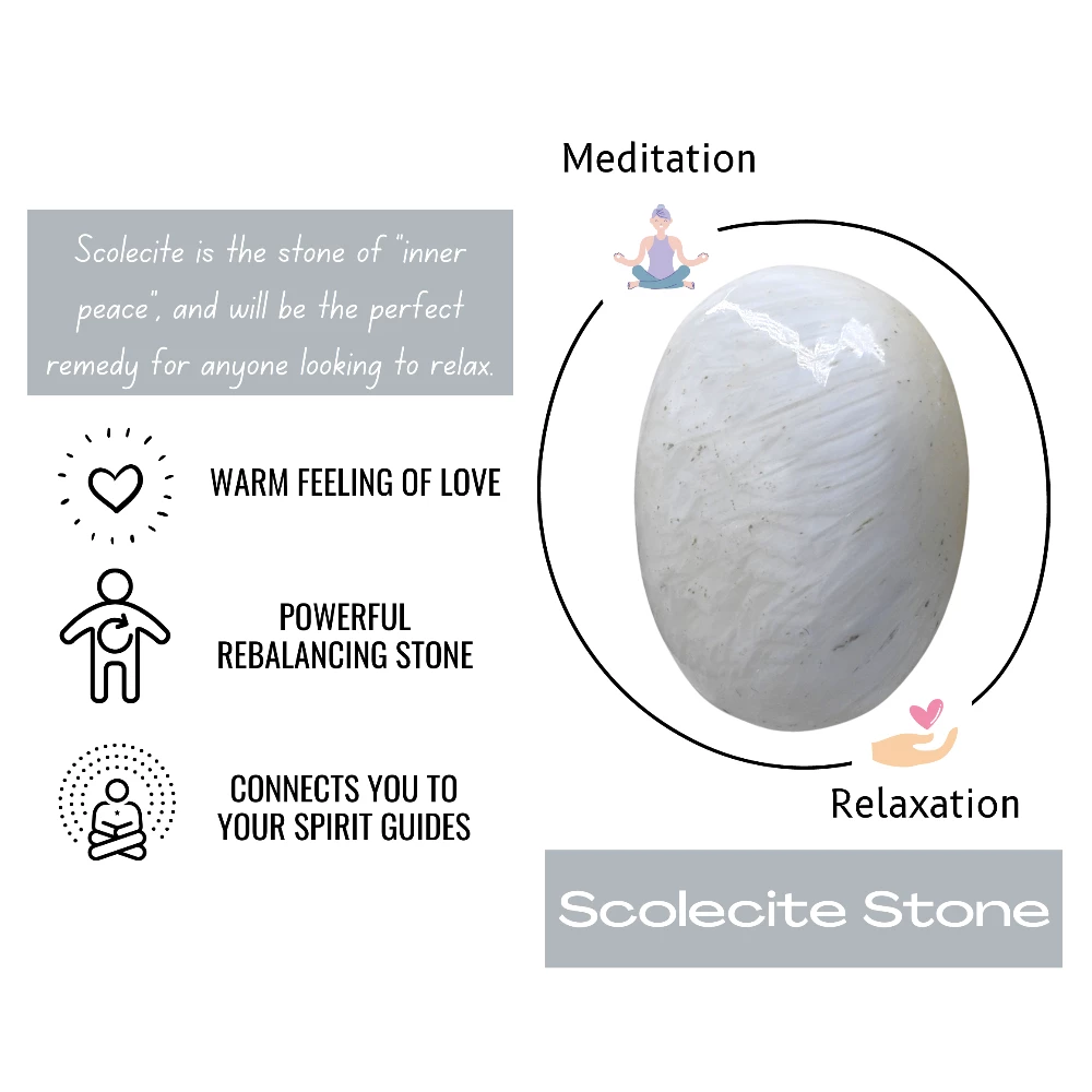 Scolecite Palm Stone (Large)