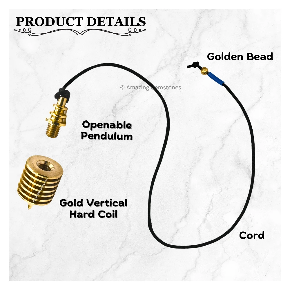 Copper Metal Pendulum - Gold Vertical Hard Coil (MP99)