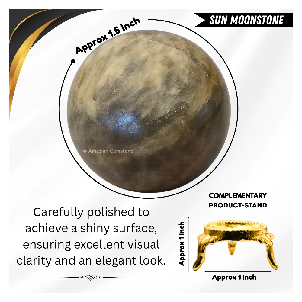 Sun Moonstone Sphere (1.5 Inch)