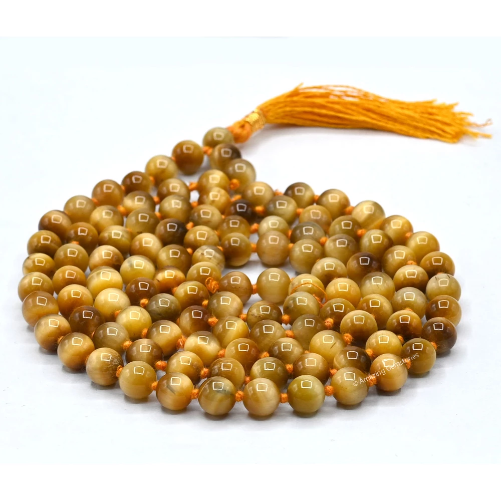 Yellow Cat's Eye Mala (Hand Knotted)