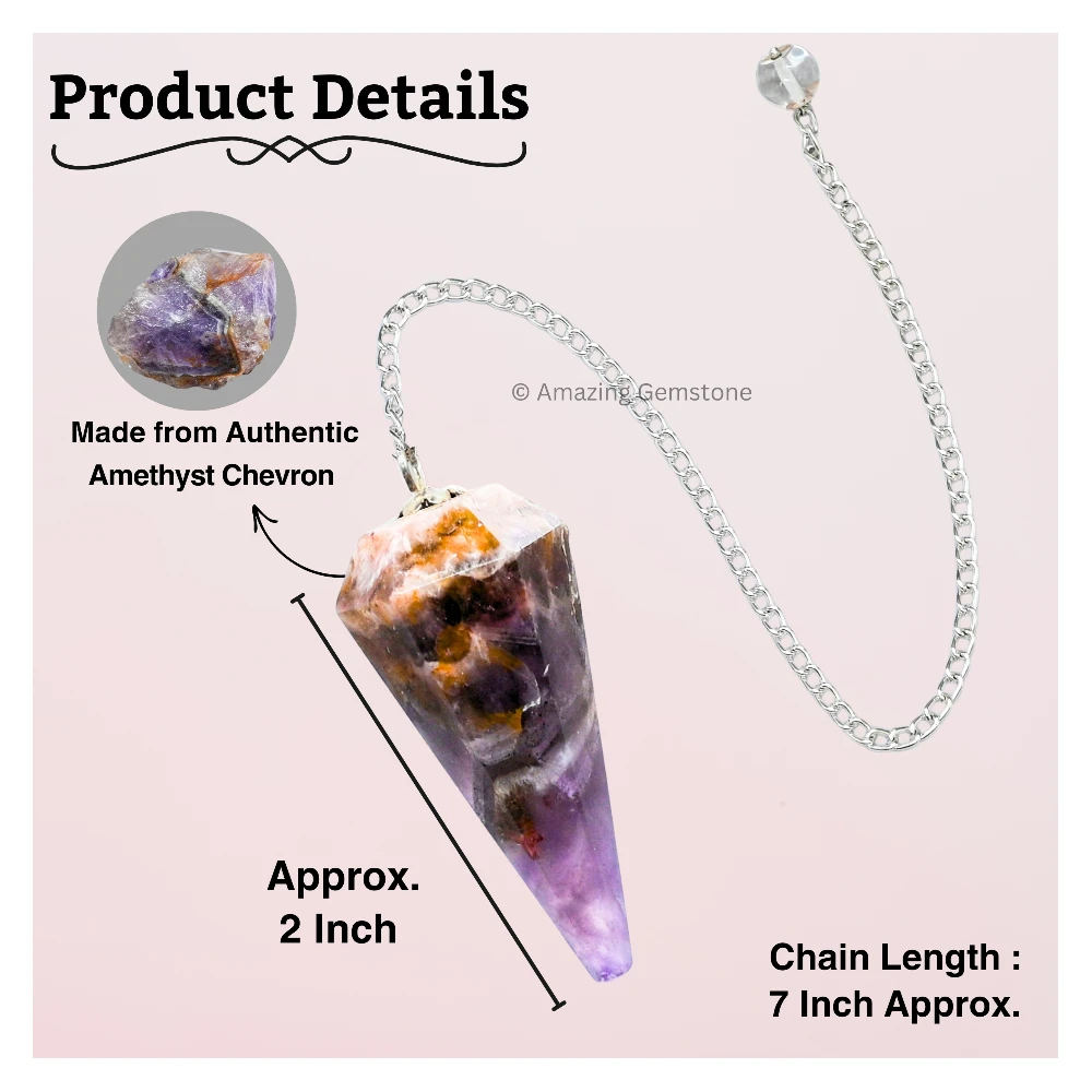 Chevron Amethyst Pendulum