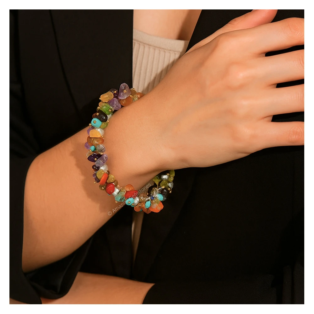 Mix Gemstone Chip Bracelet (Fuse)