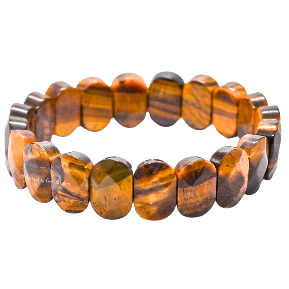 Tiger Eye Faceted Bracelet - Oval Stone