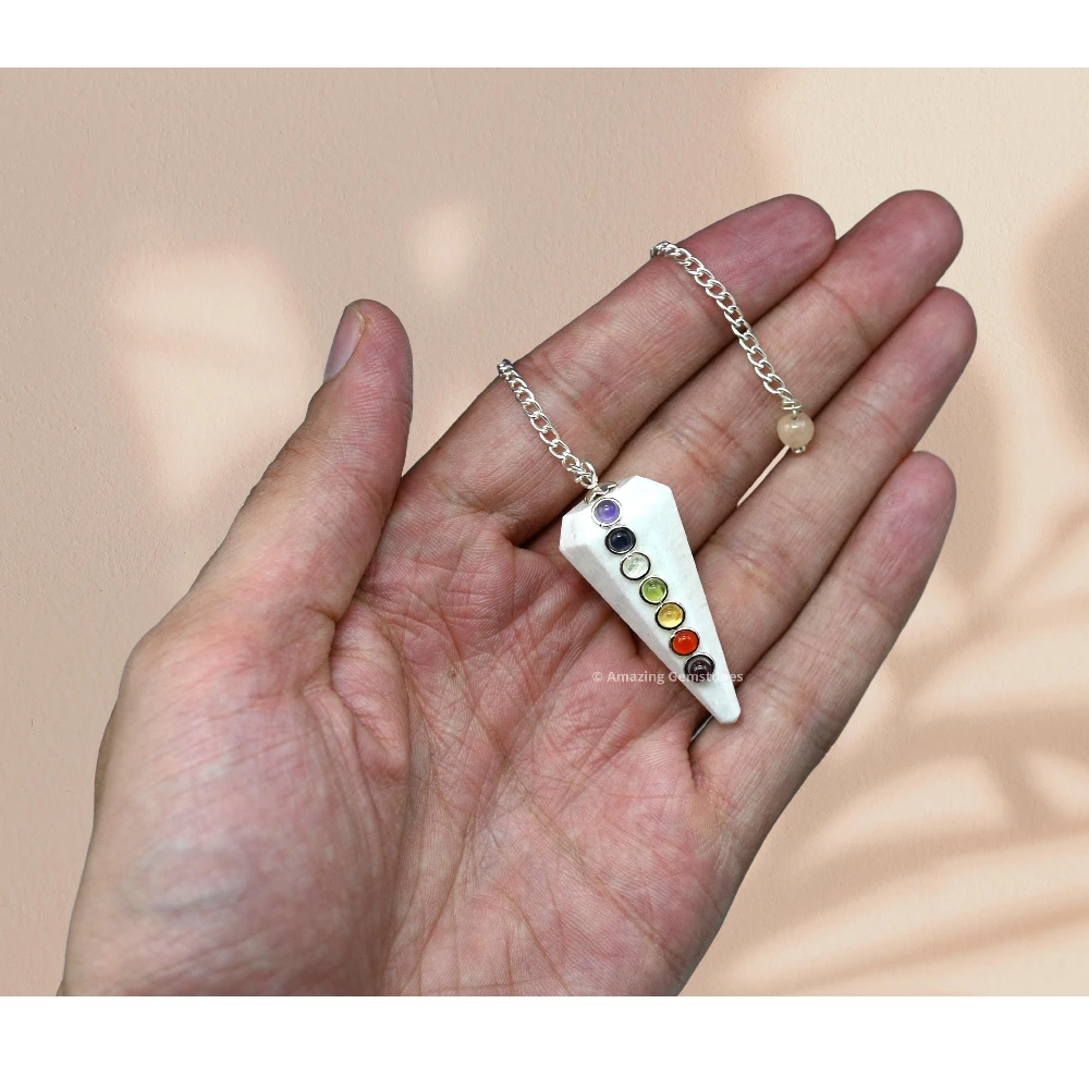 Scolecite Chakra Crystal Pendulum