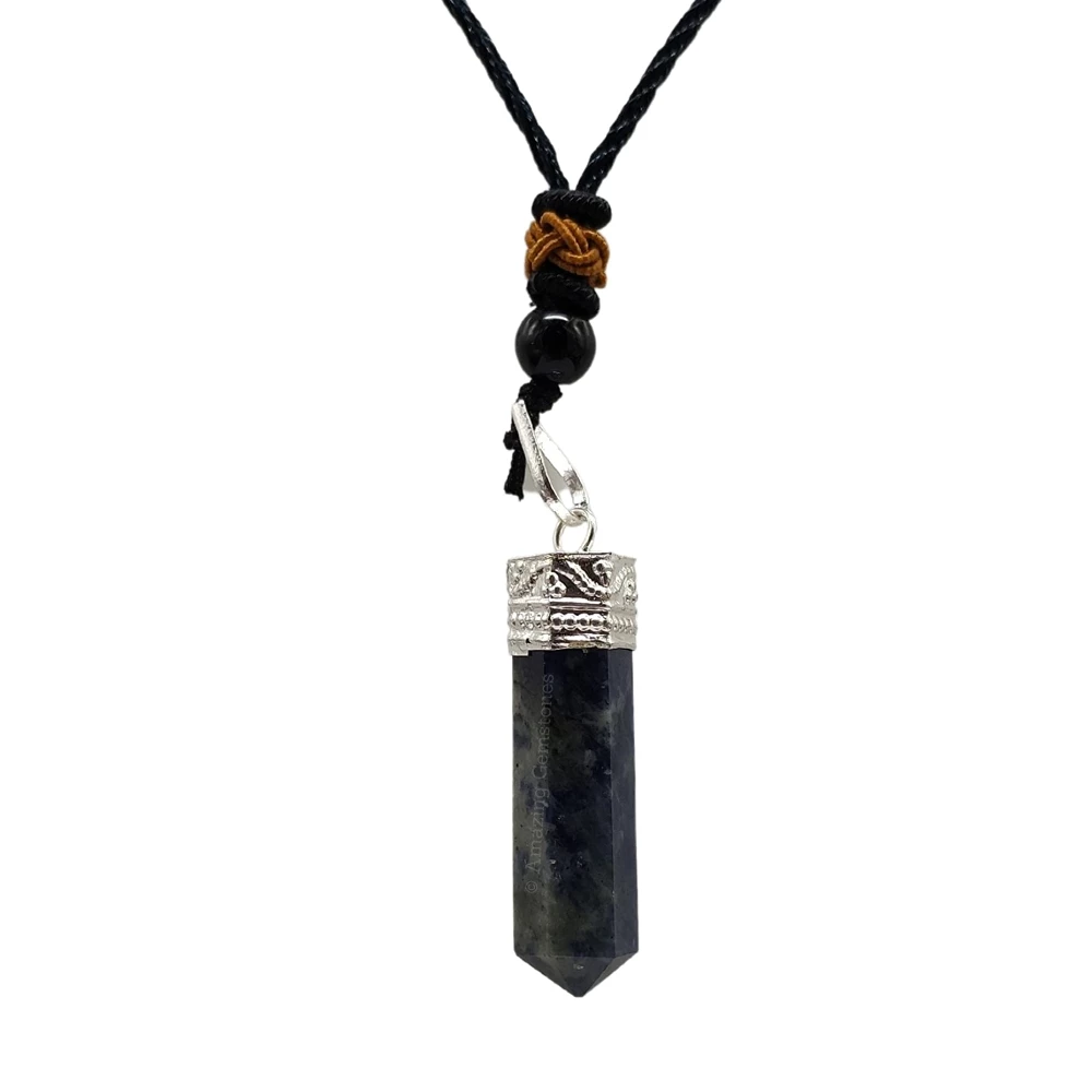 Iolite Necklace - Pencil Point (Silver)
