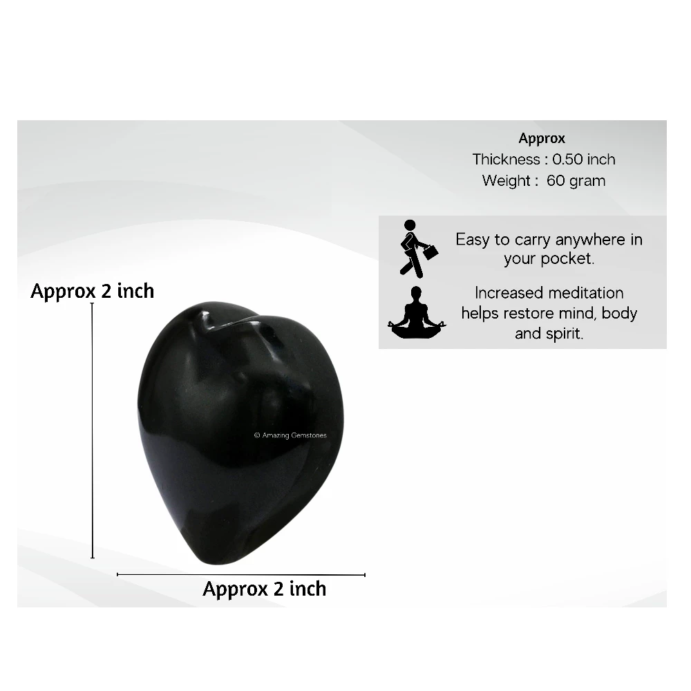 Black Agate Heart