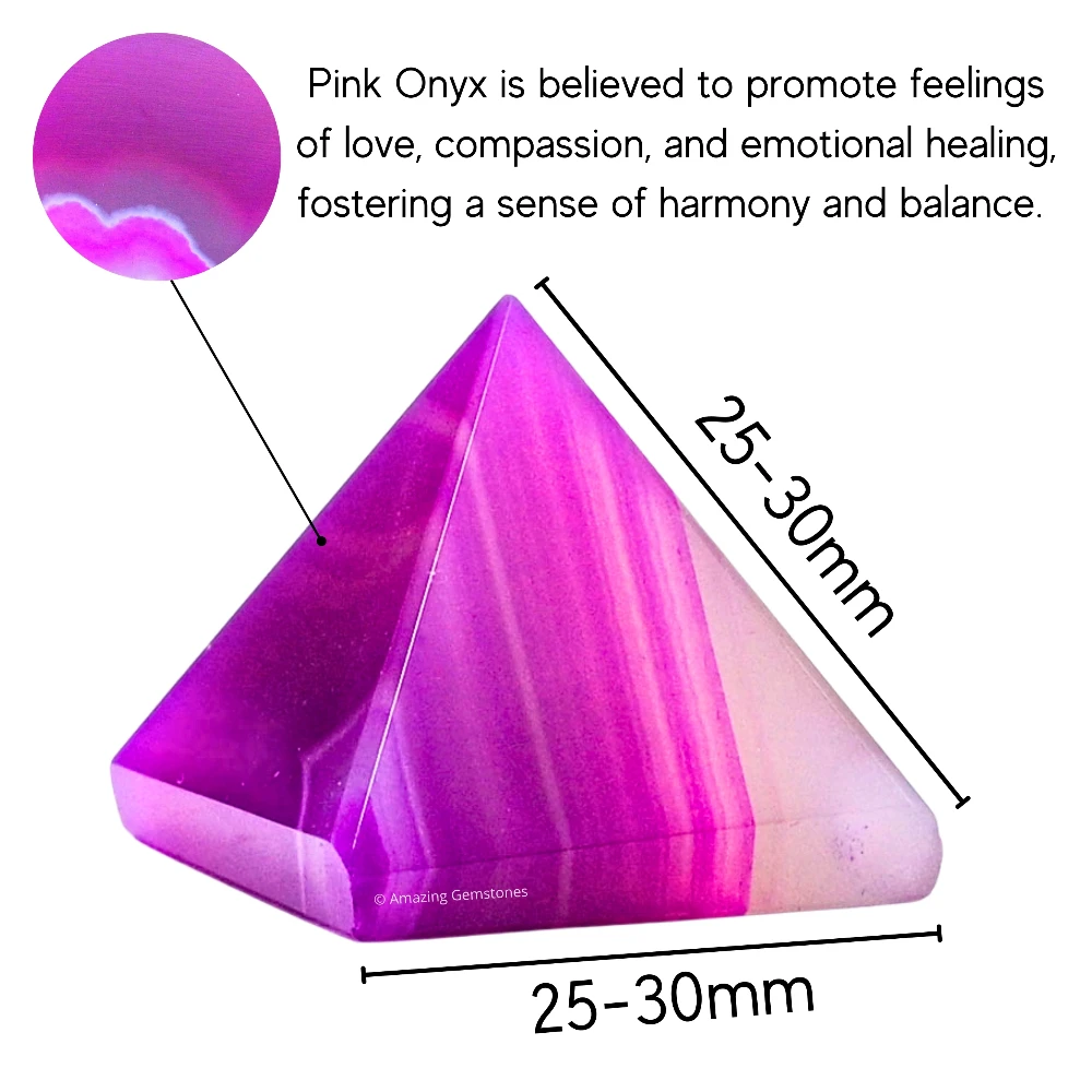 Pink Onyx Pyramid (1 Inch)
