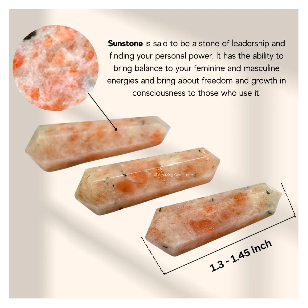 Sunstone Pencil Points (Double Terminated) (Set of 50)