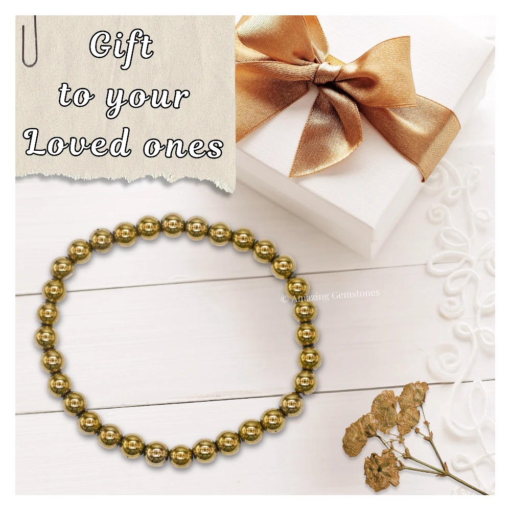 Golden Hematite Healing Crystal Bracelets - 6mm Beads