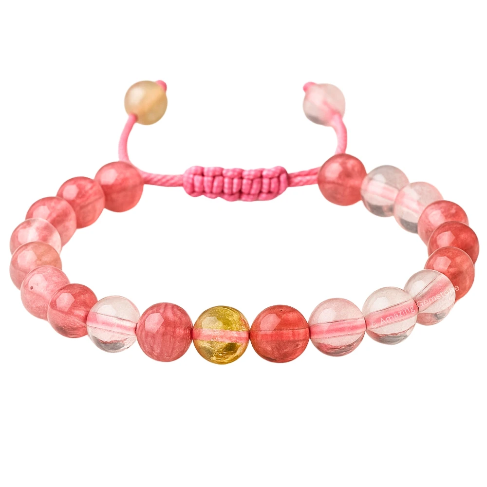 Multi Cherry Quartz Bracelet (Adjustable)