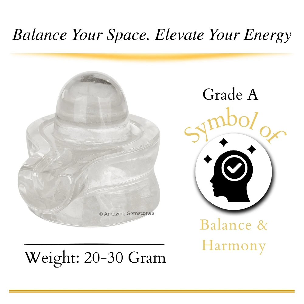 Clear Quartz Shivling (20-30 Gram)