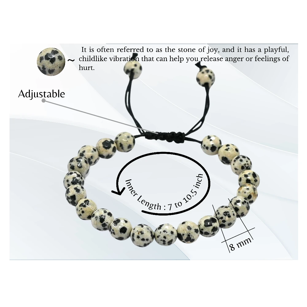 Dalmatian Jasper Bracelet (Faceted-Adjustable)