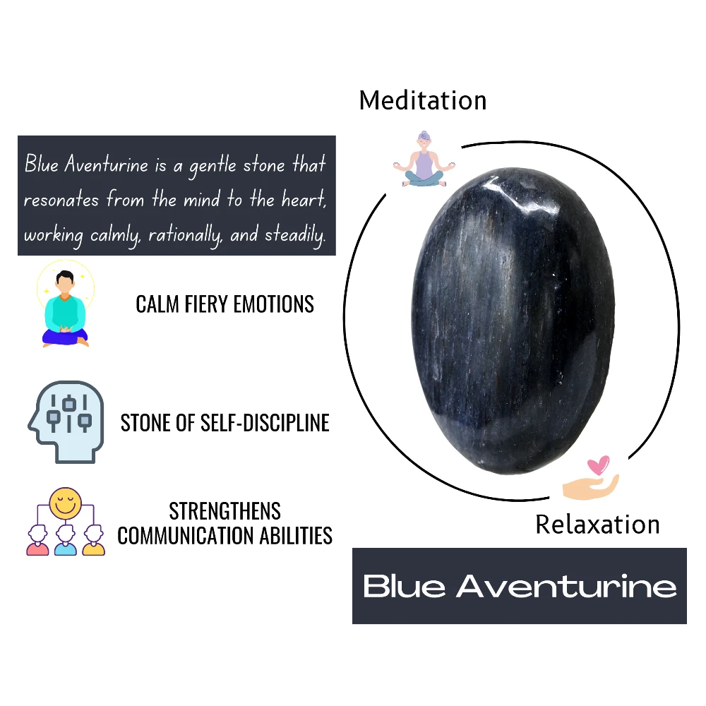 Blue Aventurine Palm Stone
