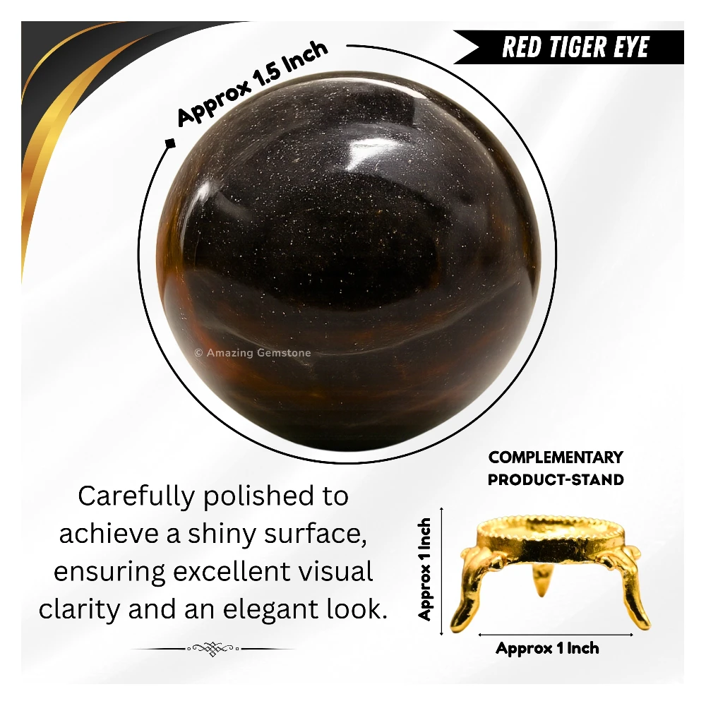Red Tiger Eye Sphere (1.5 Inch)