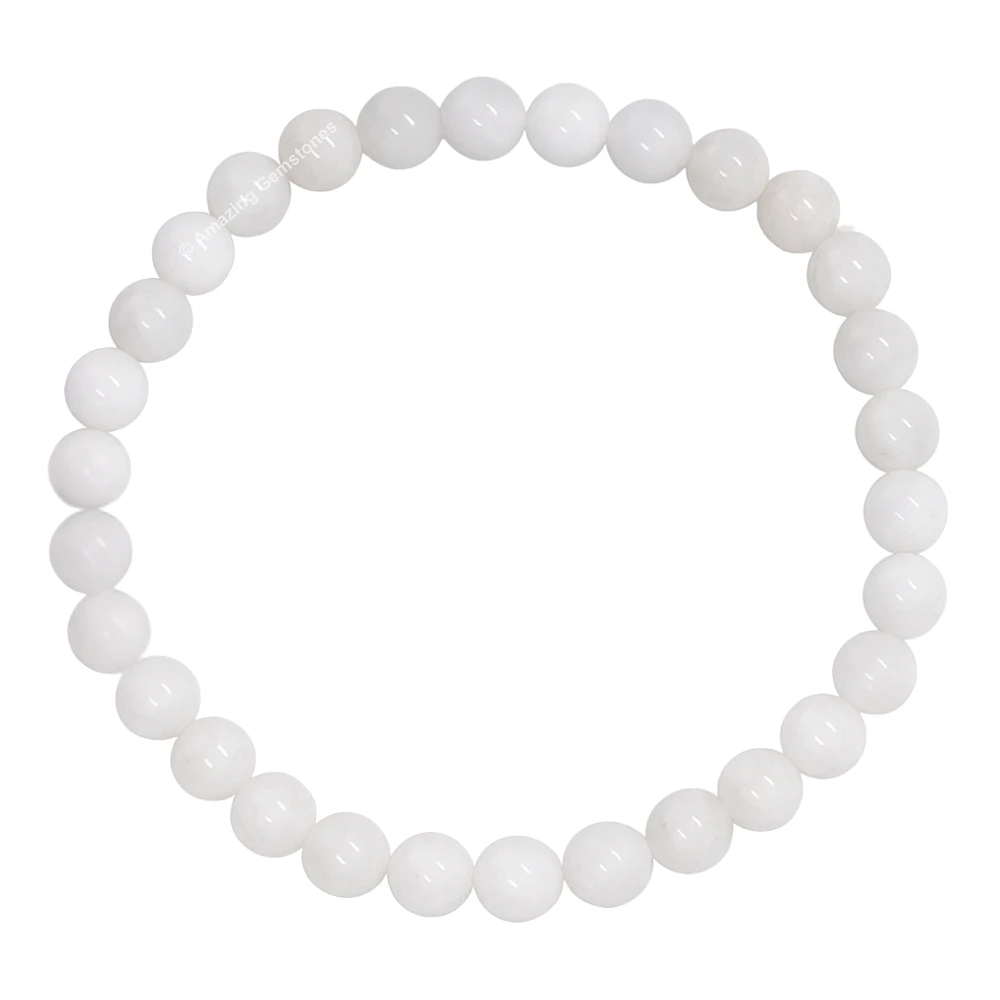 White Moonstone Healing Crystal Bracelets - 6mm Beads