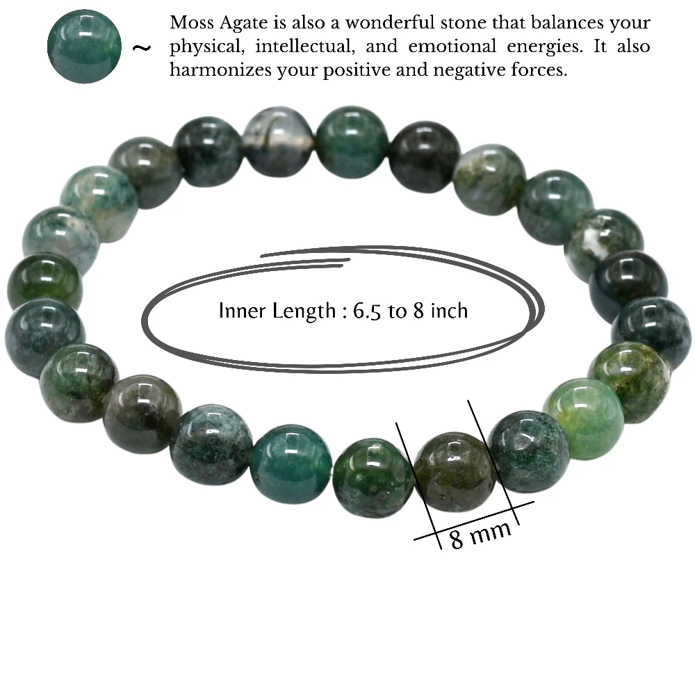 Moss Agate Bracelet (Strechable)