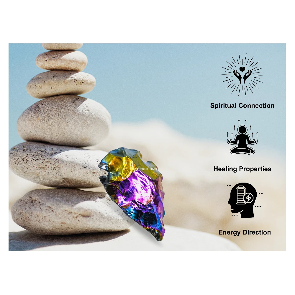 Titanium Aura Quartz Crystal Arrowhead - 1" to 1.5" (3 Pieces)