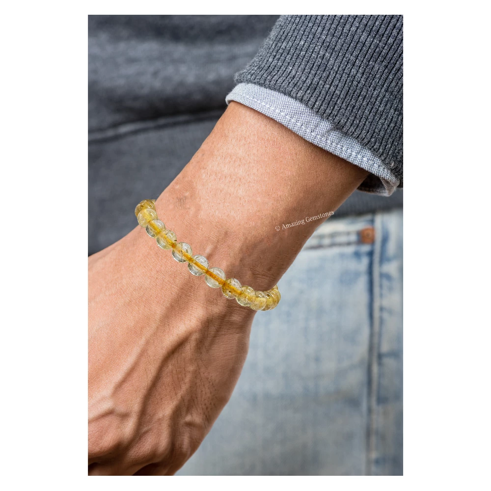 Golden Rutilated Bracelet (Strechable)