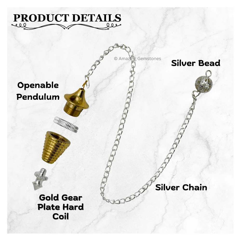 Copper Metal Pendulum - Gold Hard Coil with Gear Plates (MP12)